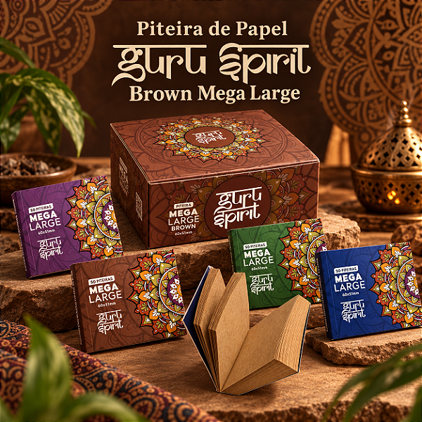 Piteira de Papel Guru Spirit Brown Mega Large