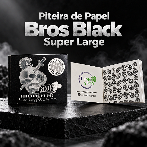 Piteira de Papel Bros Black Super Large