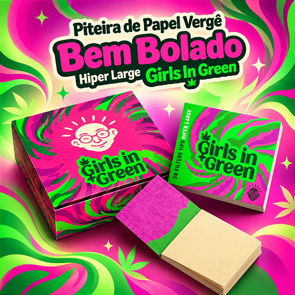 Piteira de Papel Vergê Bem Bolado Hiper Large Girls In Green