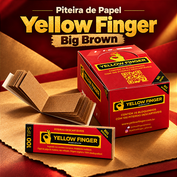 Piteira de Papel Yellow Finger Big Brown