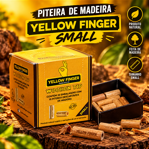 Piteira de Madeira Yellow Finger Small