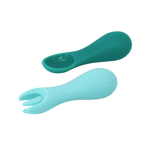 Colher e Garfo 100% Silicone - Marcus & Marcus