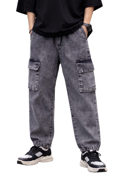 Calça Cargo jeans (marmorizada)