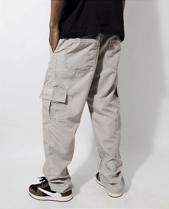 Calça Cargo Rip Stop Bege (borracha)