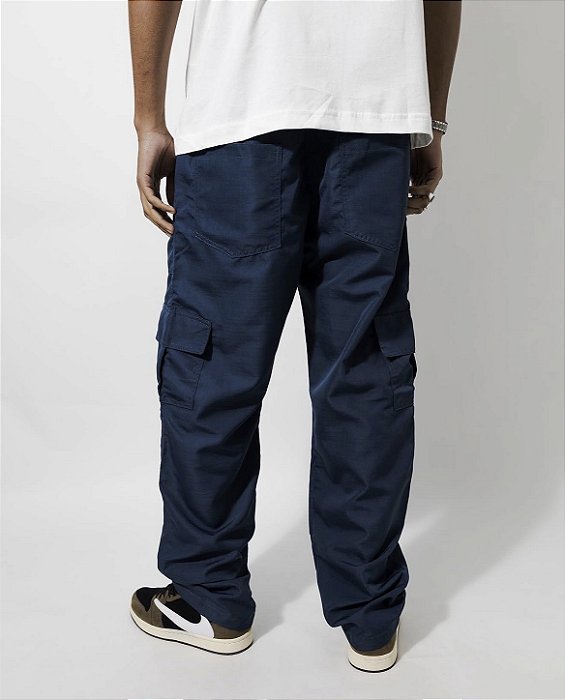 Calça Cargo Rip Stop Marinho (borracha)