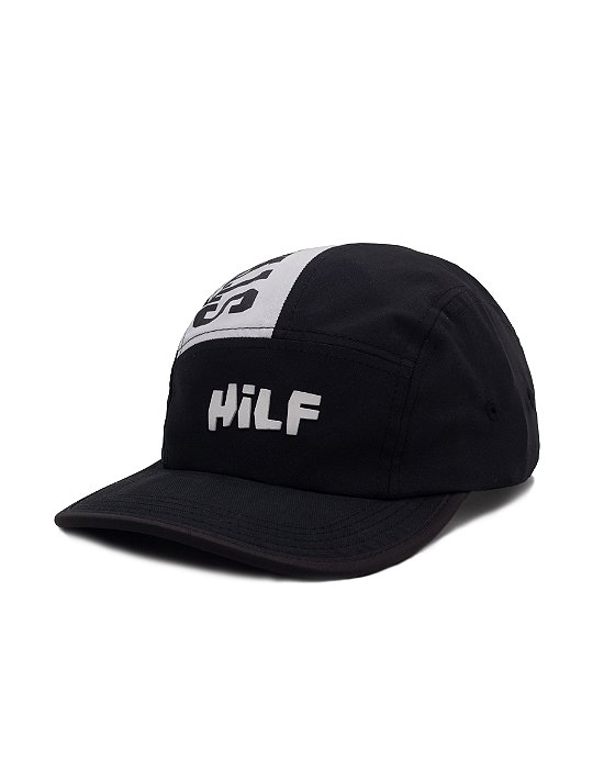 Boné five panel Hilf Streetwear (branco e preto)