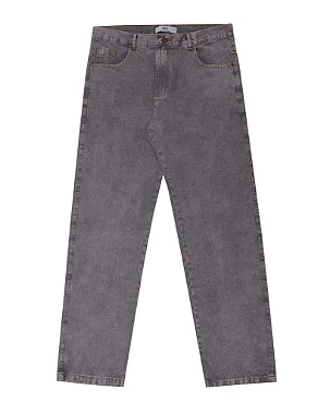 Calça jeans reta marmorizada clara