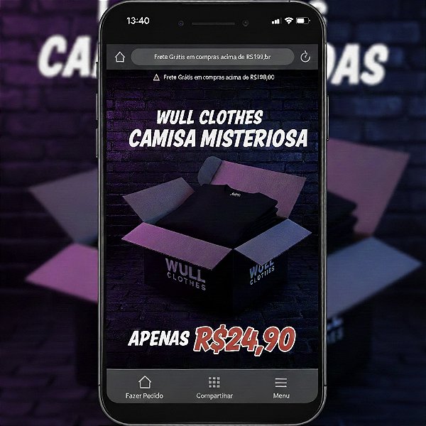 CAMISETA WULL CLOTHES SORTIDA APENAS R$24,90!