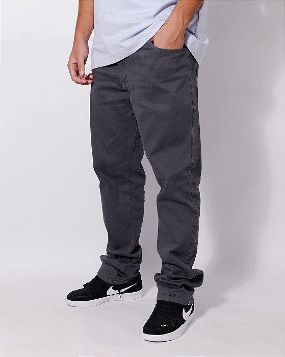 Calça Reta Cinza Sarja (CINTO)