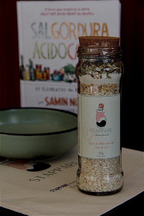 Risoto de Alho-poró e leite de coco