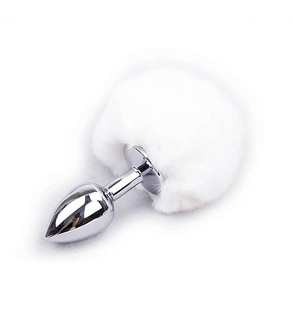 Plug Anal de Aço com Pompom Tamanho P