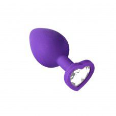 PLUG ANAL AVELUDADO CORAÇÃO COM PEDRA-TAMANHO P