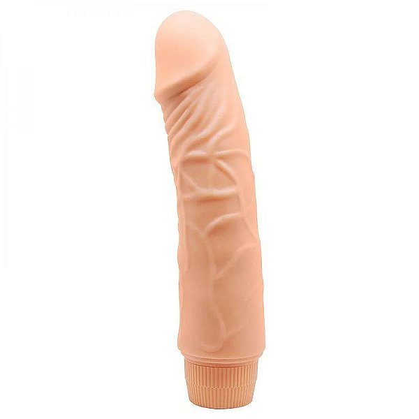 Prótese Realística com Vibrador Interno 19,5X4cm Pele Clara