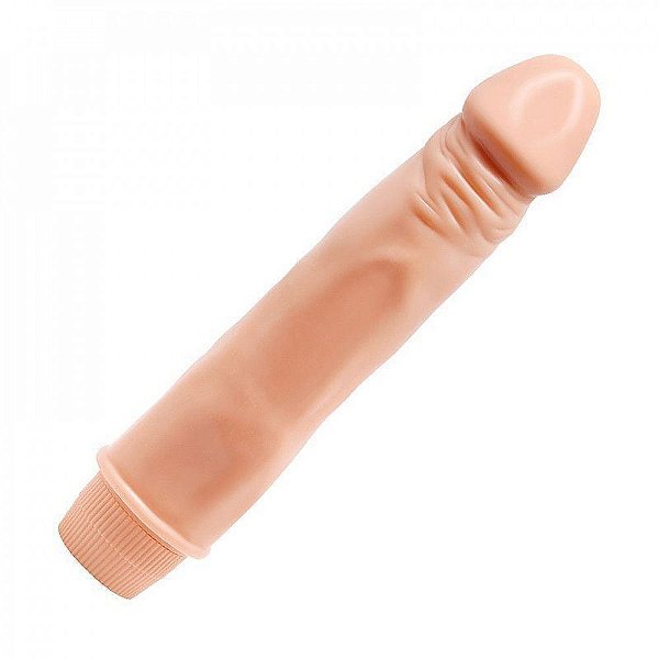 Prótese Realística com Vibrador Interno 21,5x4 Cm Pele Clara