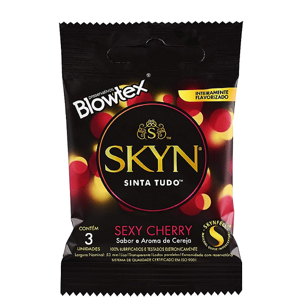 Preservativo Masculino Skyn Sexy Cherry Linha sem Látex