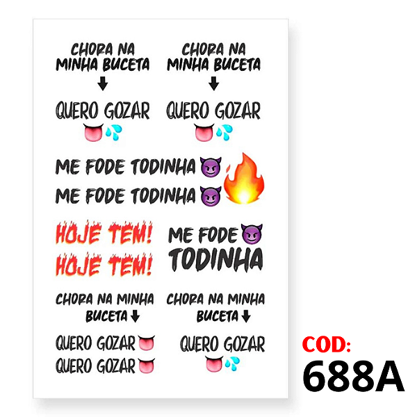 Tatuagem Intima Temporária  Cartela