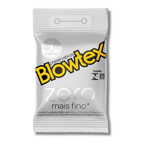 Preservativo Masculino Mais Fino Blowtex Zero 3 Unidades