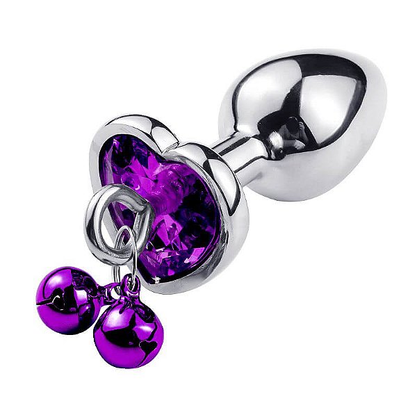 Plug Anal de Aço de Coração com Sinos Tamanho P