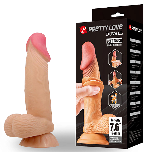 Prótese Ultra Realística com Dupla Camada de Pele Vertebrada com Ventosa 19,4x4,2 Cm