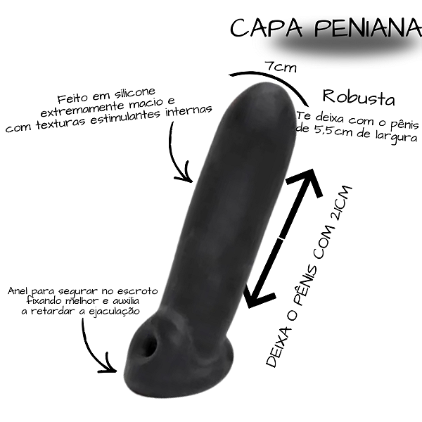Capa Peniana com Anel para Escroto e Texturas Internas