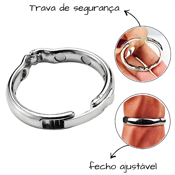 Anel Peniano de Aço Inoxidavel com Fecho