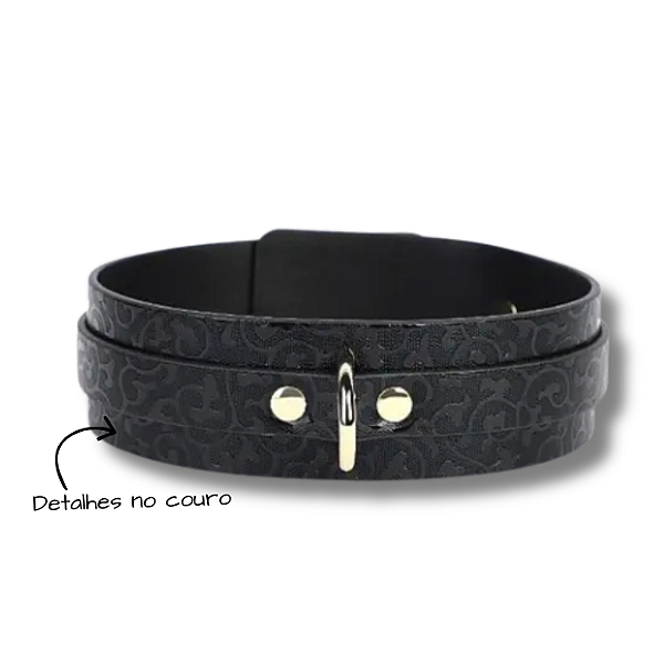 Coleira Bondagem com Detalhes Corrente e Guia