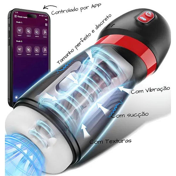 Masturbador Gabi Vibração e Sucção com APP a Longa Distância