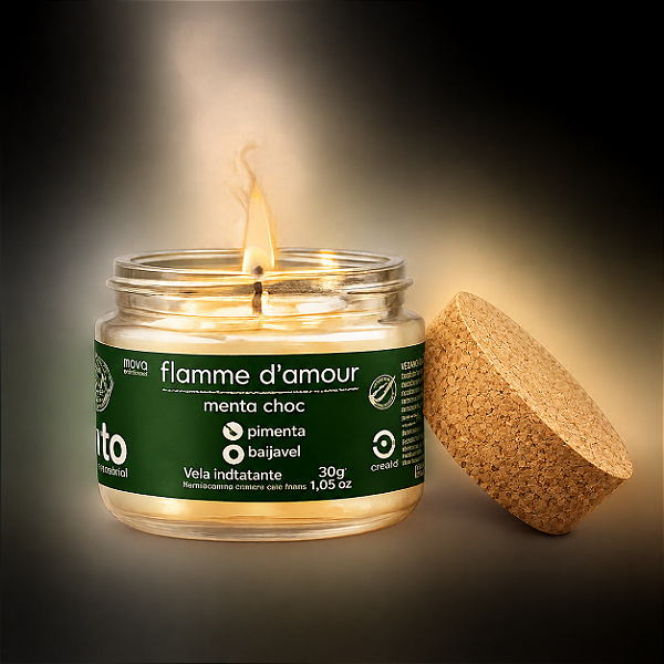 Vela para Massagem Íntima Beijável Flamme Damour Menta