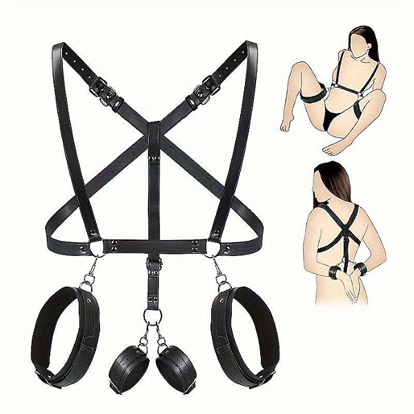 Harness Com Algemas e Perneiras
