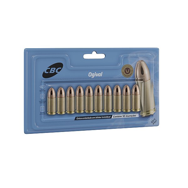 Munição CBC 9MM LUGER ETOG 124GR Blister 10 Und.