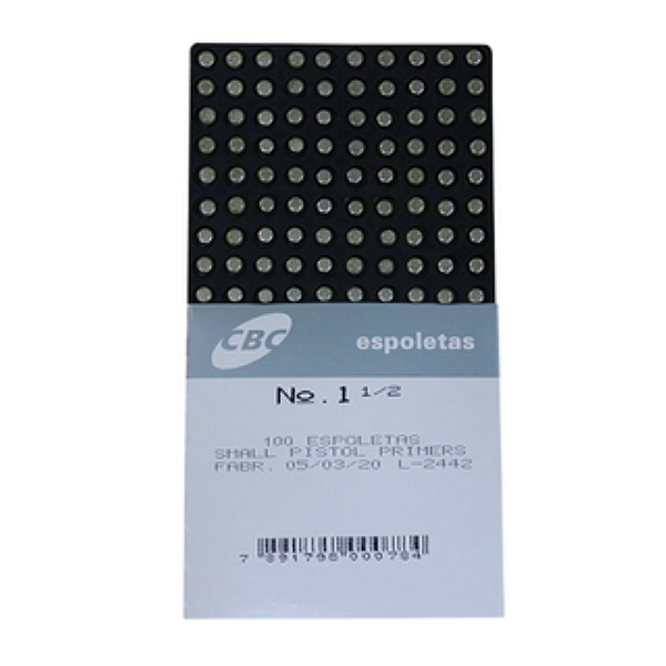 Espoleta CBC 1 1/2 Small Pistol Caixa 100 Und.