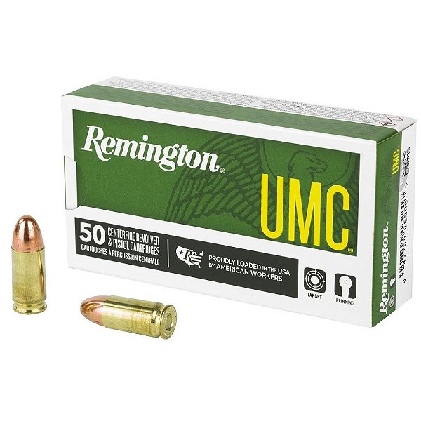 Munição REMINGTON 9MM LUGER  FMJ 147GR Caixa 50 Unid.