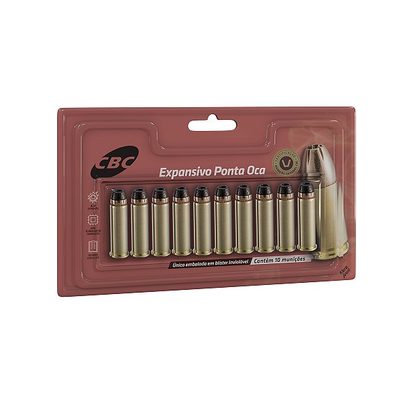 Munição CBC .38SPL EXPO +P 158gr Blister 10 Und.