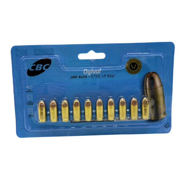 Munição CBC .380 Auto ETOG +P 95GR - 10rds.