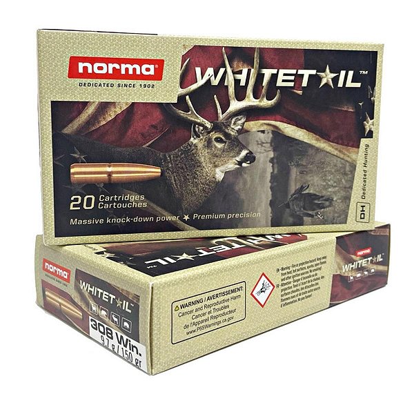Munição Norma .308WIN Whitetail 150gr - 20 unidades