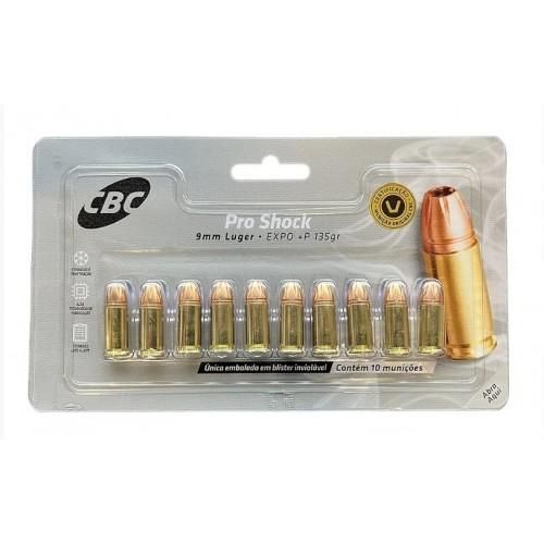 Munição CBC 380 AUTO EXPO+P 95GR PRO SHOCK Blister Cartela - 10 Unidades