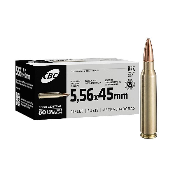 Munição CBC 5.56x45 OTM 77GR - 50 unidades