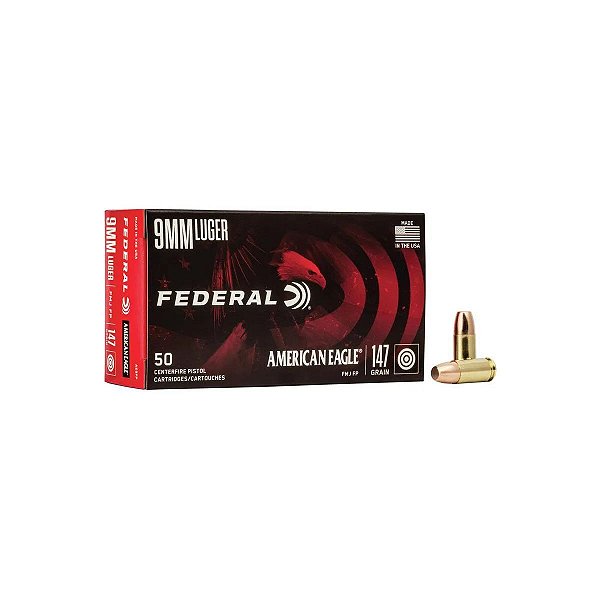 Munição Federal American Eagle FMJ 147gr FMJ - 50 unidades