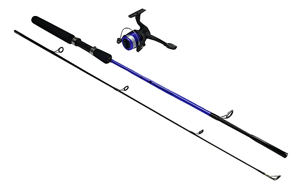 Combo Sabre Vara 1,5m com Molinete Azul e Preto