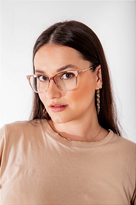 ARMAÇÃO DE GRAU METAL DOURADO COM DETALHE ROSÊ