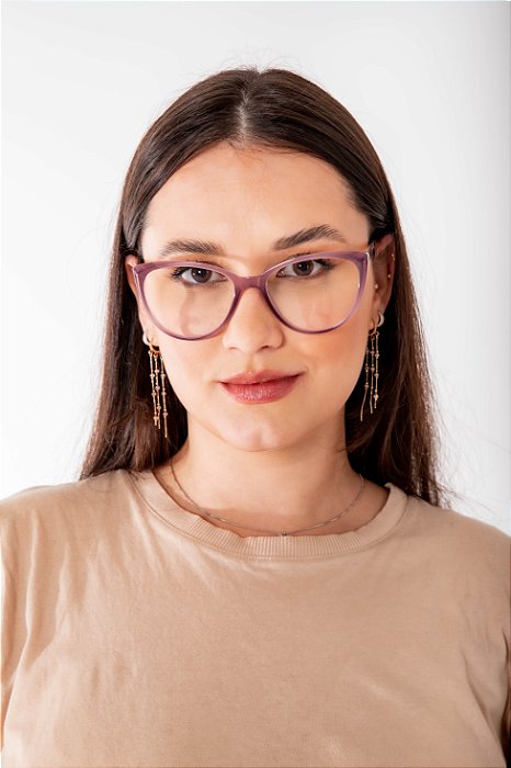 ARMAÇÃO DE GRAU CAT EYE REDONDO LILAS