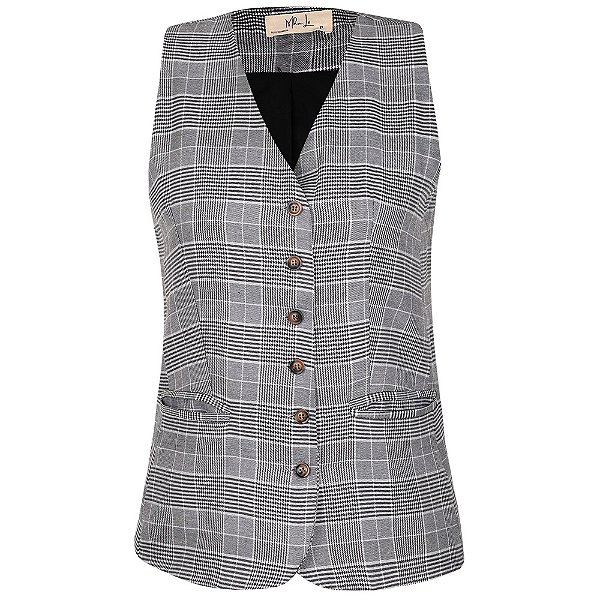 Colete Alfaiatara Xadrez Preto