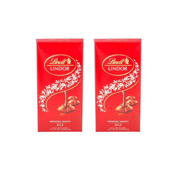 Kit 2 Chocolates Lindor Milk Lindt 100g Emporio Trentino 4865