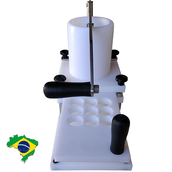 Prensa modeladora e dosadora manual de pão de queijo MaqLimer.