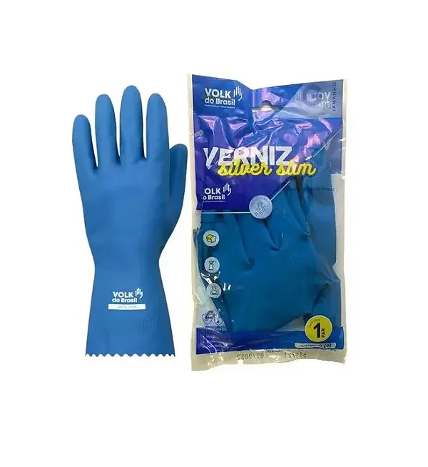 Luva Latéx Verniz Silver Volk c.a 16312 Azul