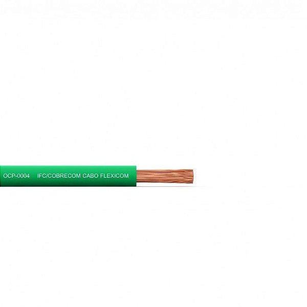 Cabo flexível FLEXICOM, COBRECOM, 10,0mm2, verde, unidade: metro. Cod. 1150805401