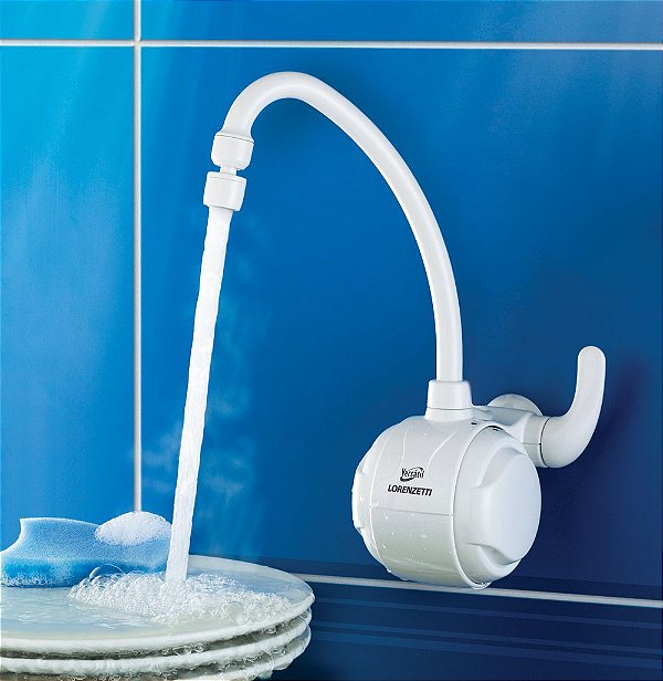 Torneira elétrica VERSÁTIL LORENZETTI, branco, 220V/5500W. Cod. 7550023