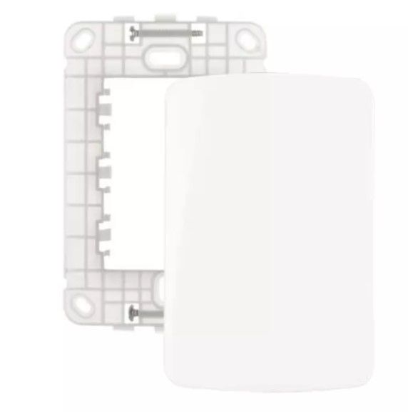 Conjunto Placa 4x2" Cega + Suporte Branco Linha B3 MARGIRIUS. Cod. 19432