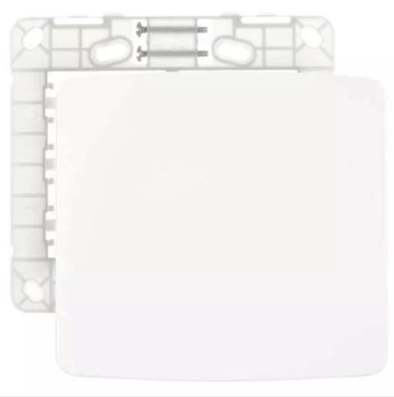 Conjunto Placa 4x4" Cega + Suporte Branco Linha B3 MARGIRIUS. Cod. 19433