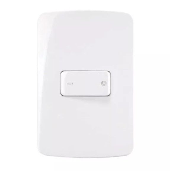 Conjunto Interruptor Bipolar Simples 10A 250V 4x2" Branco Linha B3 MARGIRIUS. Cod. 19463